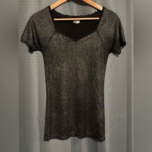 BKE Black Glitter Top